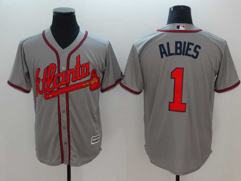 Braves 1 Ozzie Albies Gray Cool Base Baseball Jerseys,We sell and wholesale Braves 1 Ozzie Albies Gray Cool Base Baseball Jerseys on line form chian!